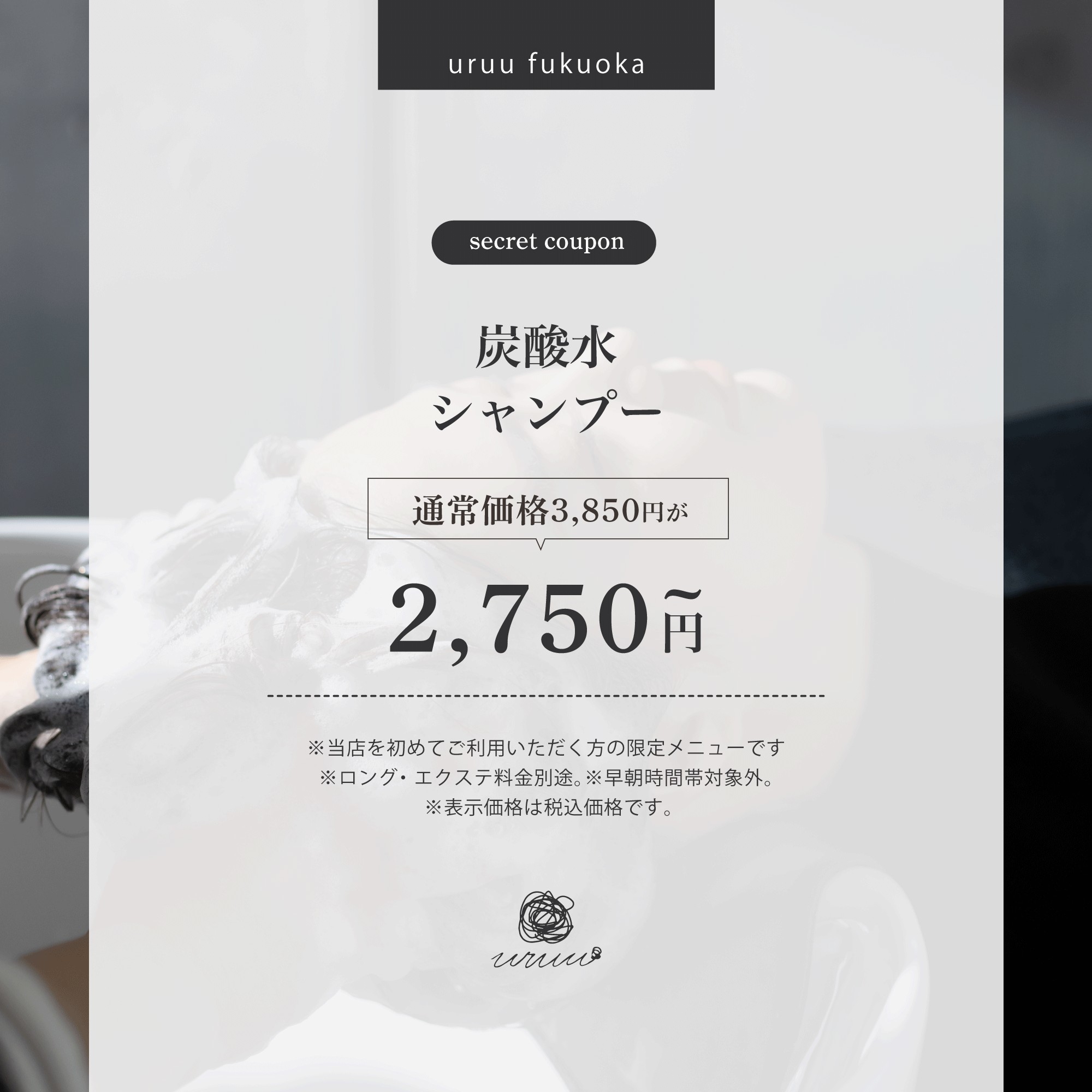 【新規限定】炭酸水シャンプー　30分